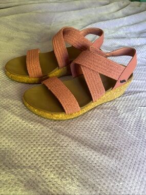 Skechers Pink Elastic Strap Arch Fit Sandals